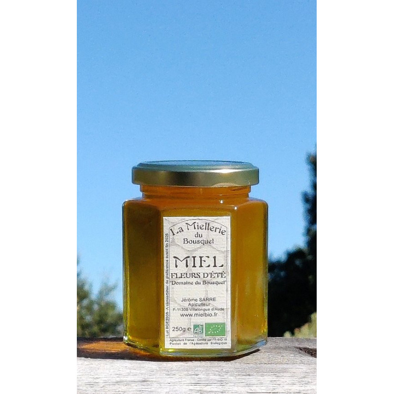 Miel Bio Fleurs d'été "Domaine du Bousquet" 2024 pot 250g Miel Bio Fleurs d'été "Domaine du Bousquet" 2024 pot 250g