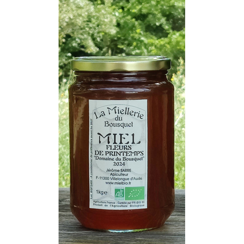 Miel Bio Fleurs de Printemps "Domaine du Bousquet" 2025 pot 1kg Miel Bio Fleurs de Printemps "Domaine du Bousquet" 2025 pot 1kg