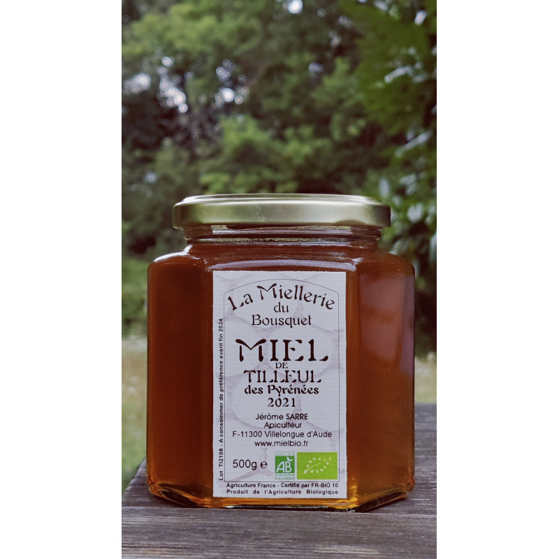 Miel Bio de Tilleul des Pyrénées 2025 pot 500g Miel Bio de Tilleul des Pyrénées 2025 pot 500g