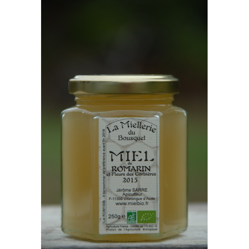 Miel Bio Romarin et Fleurs des Corbières 2015 pot 250g Miel Bio Romarin et Fleurs des Corbières 2015 pot 250g
