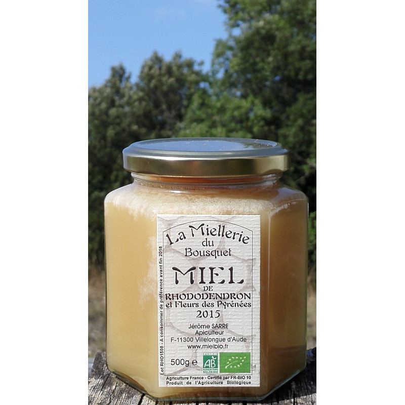 Miel de Rhododendron et Fleurs des Pyrénées 2015 Bio 500g Miel de Rhododendron et Fleurs des Pyrénées 2015 Bio 500g