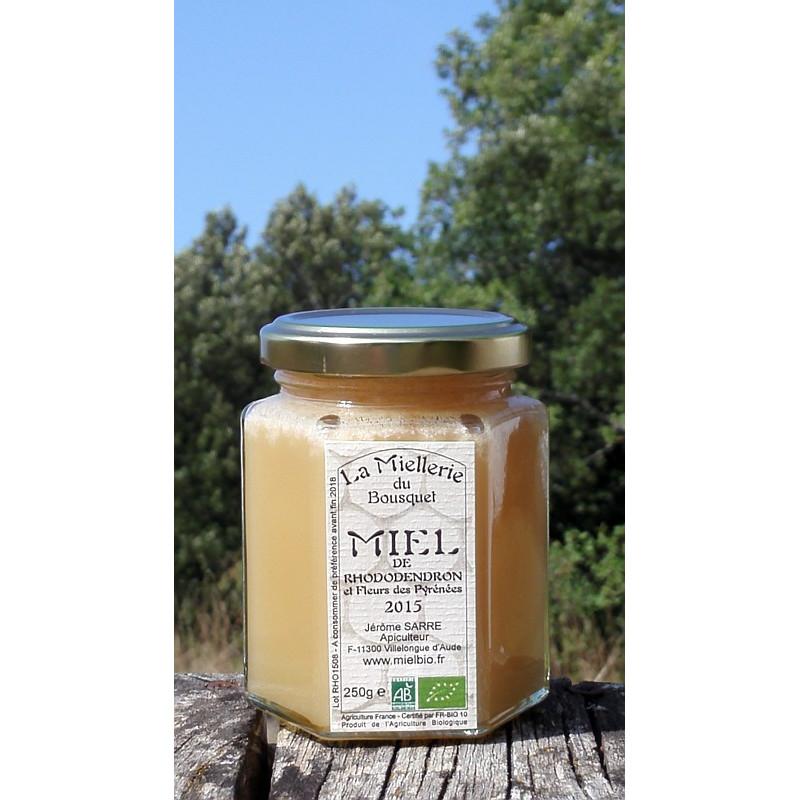 Miel de Rhododendron et Fleurs des Pyrénées 2015 Bio 250g Miel de Rhododendron et Fleurs des Pyrénées 2015 Bio 250g