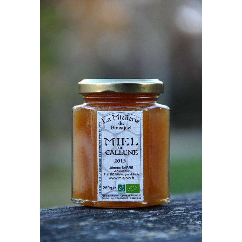 Miel Bio de Bruyère Callune crémeux Sud de France 2015 250g Miel Bio de Bruyère Callune crémeux Sud de France 2015 250g