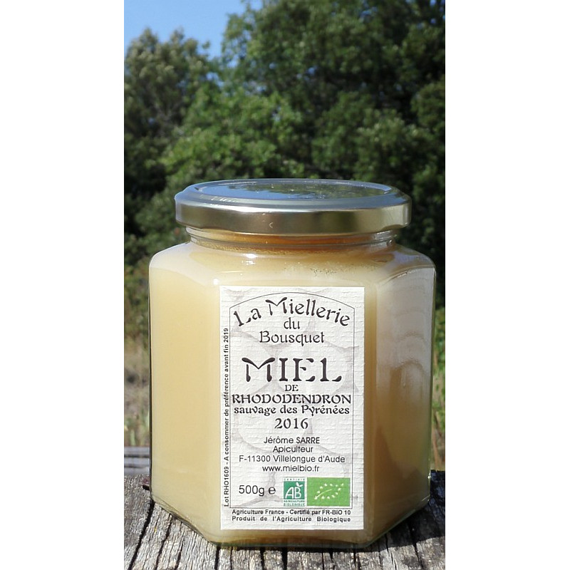 Miel de Rhododendron sauvage des Pyrénées 2016 Bio 500g Miel de Rhododendron sauvage des Pyrénées 2016 Bio 500g