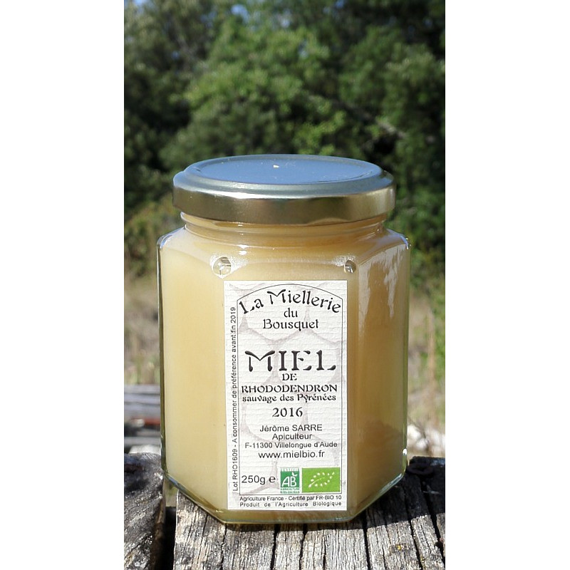 Miel de Rhododendron sauvage des Pyrénées 2016 Bio 250g Miel de Rhododendron sauvage des Pyrénées 2016 Bio 250g