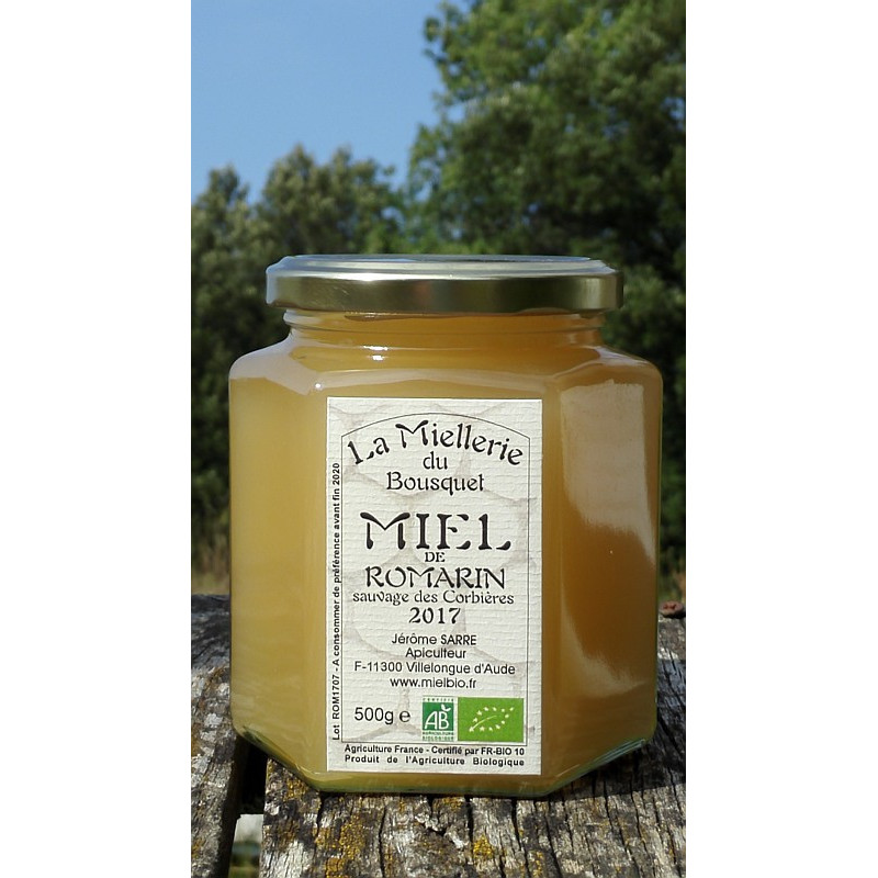 Miel Bio de Romarin sauvage Corbières 2017 pot 500g Miel Bio de Romarin sauvage Corbières 2017 pot 500g