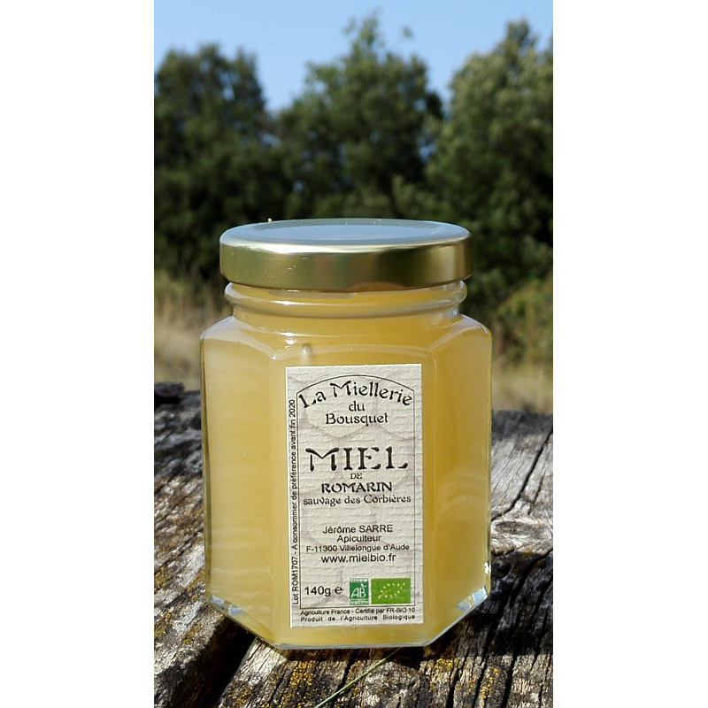 Miel Bio de Romarin sauvage Corbières 2017 pot 140g Miel Bio de Romarin sauvage Corbières 2017 pot 140g