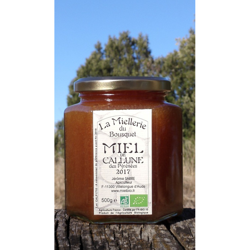 Miel Bio de Bruyère Callune des Pyrénées 2017 en pot 500g Miel Bio de Bruyère Callune des Pyrénées 2017 en pot 500g