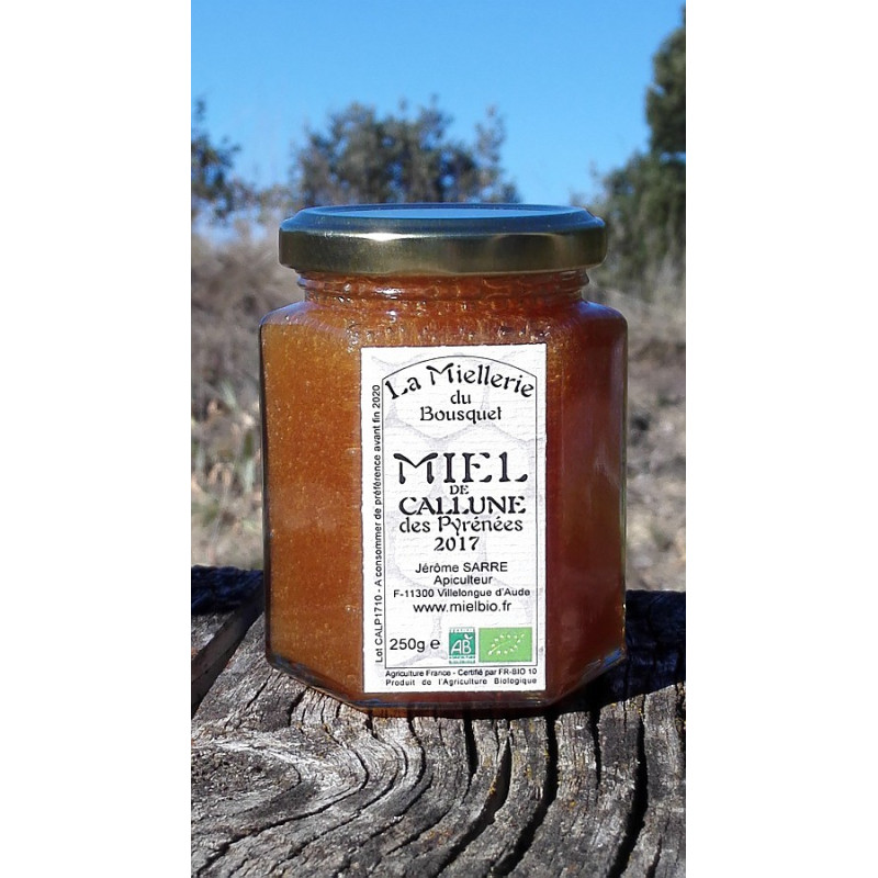 Miel Bio de Bruyère Callune des Pyrénées 2017 pot 250g Miel Bio de Bruyère Callune des Pyrénées 2017 pot 250g