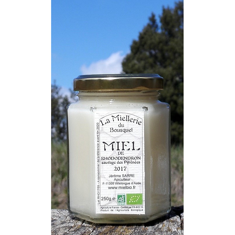 Miel de Rhododendron sauvage des Pyrénées 2017 Bio 250g Miel de Rhododendron sauvage des Pyrénées 2017 Bio 250g