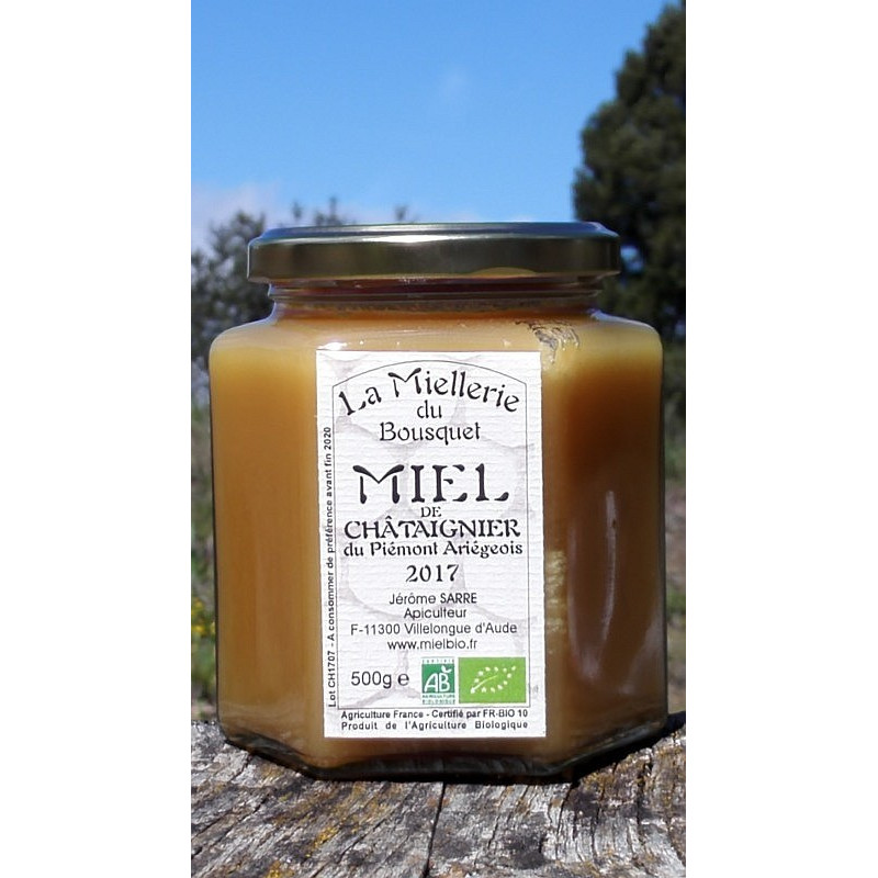 Miel de Châtaignier Bio Ariège 2017 500g. Ce miel est cristallisé. Miel de Châtaignier Bio Ariège 2017 500g. Ce miel est cristallisé.