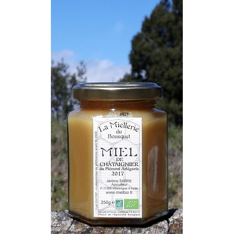 Miel de Châtaignier Bio Ariège 2017 250g cristallisé Miel de Châtaignier Bio Ariège 2017 250g cristallisé