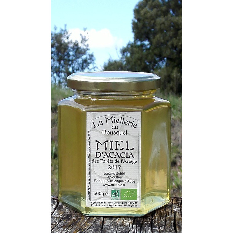 Miel Acacia Bio Pyrénées Ariège 2017 pot 500g Miel Acacia Bio Pyrénées Ariège 2017 pot 500g